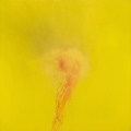 Otto Piene, Untitled (yellow), 1984, Oil, traces of fire and soot on canvas, 200 × 200 cm, PIEN0012 