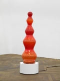 Otto Piene, Roter Lichtgeist, 1966 / 2014, Opaque glass, metal, wood, paint, 200-watt light bulb, timer, 200 x Ø 60 cm, PIEN0025 