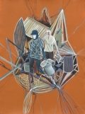Rodel Tapaya, Move Out, 2015, acrylic on paper, 76 × 57 cm, TAPA0114 