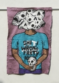  Eko Nugroho , Shit Wrong Party Again, 2011, Embroidered rayon thread on fabric backing, 137 × 95 cm , NUGR0210 