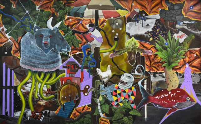 Rodel Tapaya, Wealth Creation, 2015, Acrylic on canvas, 213,5 x 346 cm, TAPA0088 