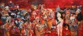 Entang Wiharso, Trilogy - World, Hell and Heaven, 2003, Oil on canvas, 200 x 450 cm | 78.74 x 177.17 in # WIHA0080 