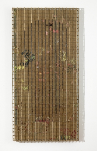 Sopheap Pich, Old Domain, 2014, Bamboo, rattan, wire, burlap, plastics, oil based spray paint, 243 × 123 × 8 cm, PICH0006 