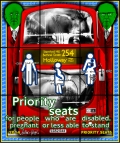 Gilbert & George, PRIORITY SEATS, From: Utopian Pictures, 2014, 9 panels  226 × 191 cm, GILB0170 