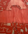 Marina Cruz, White Patterns on Red, 2015, oil on canvas, 157 × 127 cm, MCRU0004 