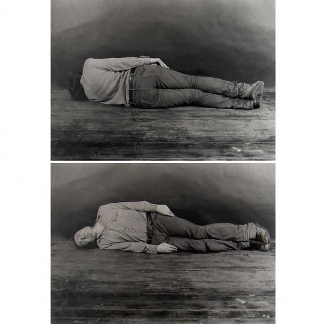 Vito Acconci, Part one and Part two , 1969, Two silver gelatin prints (part one & two), 25 x 28 x 3 cm / 9,84 x 11,02 x 1,10 inch, # ACCO0011 