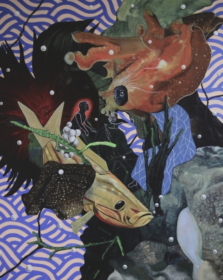 Rodel Tapaya, The Gift from the Goddess, 2012, Acrylic on canvas, 152 × 122 cm, TAPA0005 