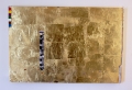 William Cordova, alter of sacrifice (para b.h. y jmb), 2010, gold leaf, glue, photo collage on reclaimed stretched canvas, 58,42 x 101,6 cm | 23 x 40 in 