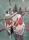 Rodel Tapaya, Lift, 2014, Acrylic on paper, 77 x 57 cm | 30.31 x 22.44 in, # TAPA0057 