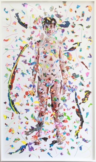Dex Fernandez, Scabs and Stitches, 2014, Acrylic and thread on archival print, 121,92 x 243,84 cm | 48 x 96 in, # FERN0001 