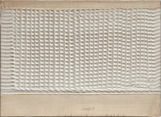 Heinz Mack, Untitled, 1959, Artificial resin on fibreboard, 26 x 36 cm, MACK0089 