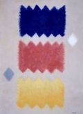 Heinz Mack, Dreiklang Blau-Rot-Gelb, Chromatische Konstellation , 2008, Acrylic on canvas , 134 x 100 cm | 52.76 x 39.37 in, # MACK0013 
