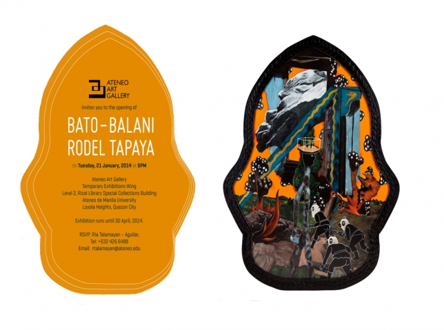Rodel Tapaya, Invitation card, Bato-Balani, Ateneo Art Gallery, Quezon City, Philippines 