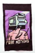 Eko Nugroho , Fear Nothing, 2010, machine embroidered rayon thread on fabric backing, 253 x 157 cm | 099.61 x 61.81 in, NUGR0003; photo: Desi Suryanto 