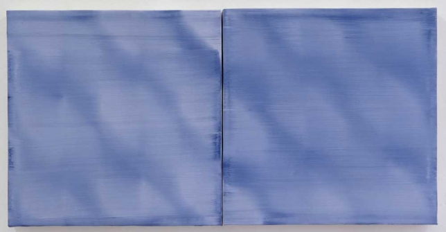 Rafal Bujnowski, Untitled (enamel - blue), 2005, oil on canvas, diptych, each 30 x 30 cm | 11.81 x 11.81 in, # BUJN0012 