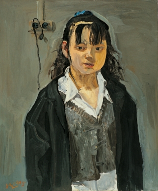Liu Xiaodong, Young Girl, 1995, oil on canvas with framed in palissandre, 76 x 63 cm | 29.92 x 24.8 in, XIAO0012 