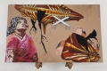 Jitish Kallat, Overcast Forecast, 2009-10, Acrylic on Canvas, 2 bronze feet,  68 x 108 in 